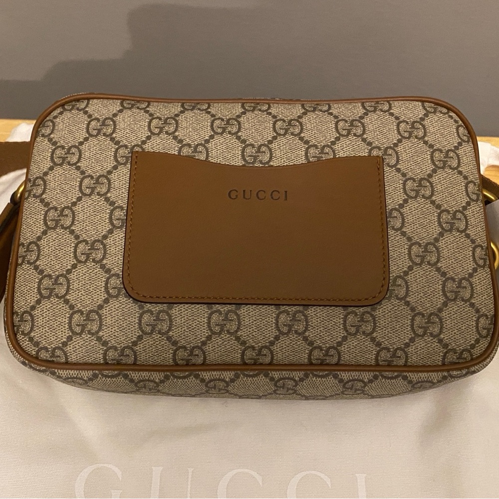 GG Supreme Monogram Emblem Mini Crossbody.